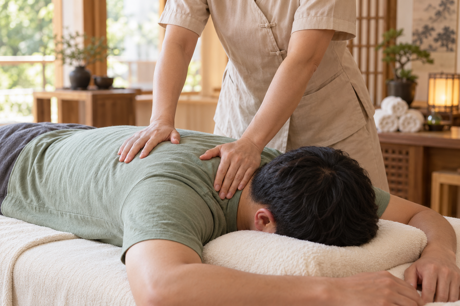 Illustration of a body massage treatment